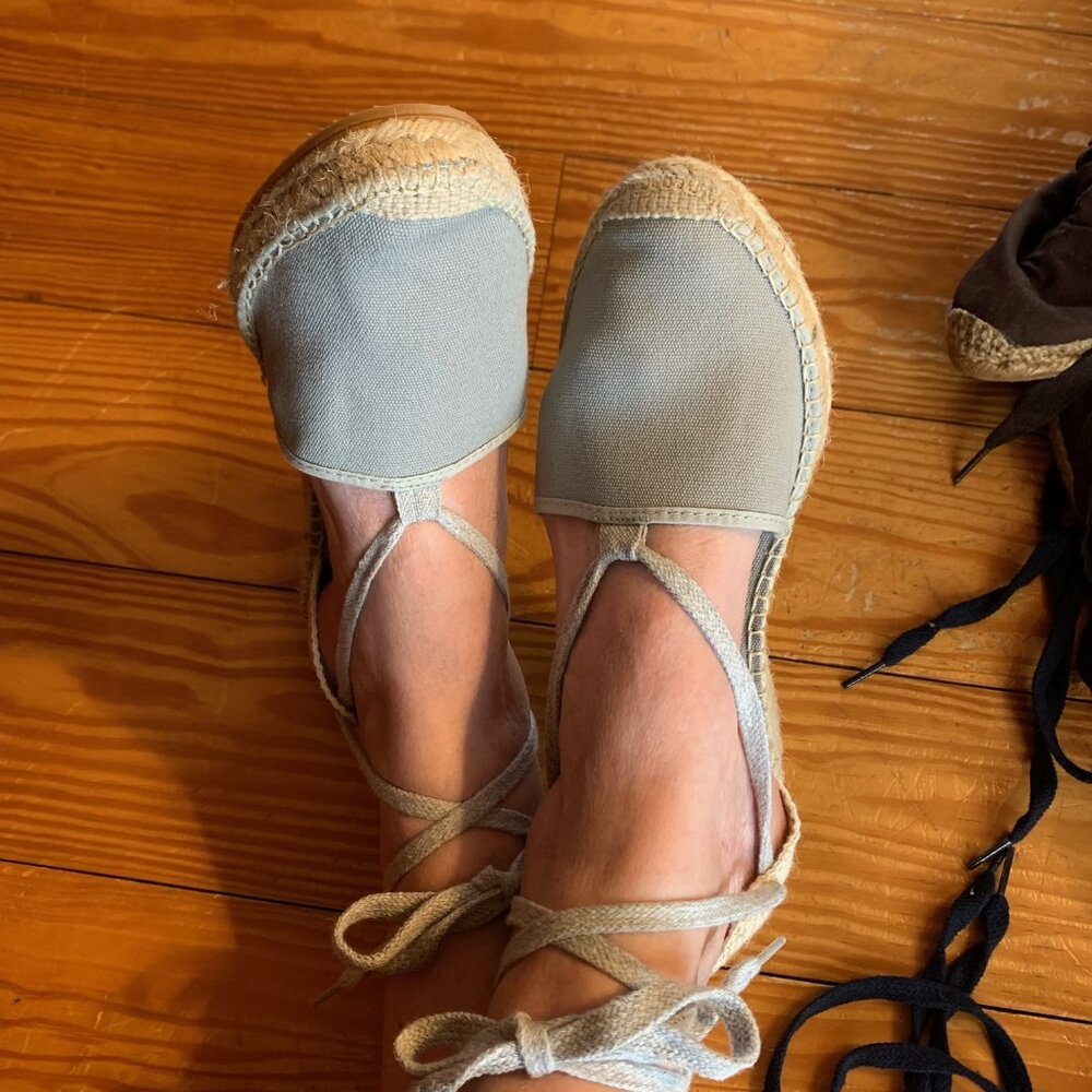 Sz 41 9.5M- 10-M espadrille sandals Vidorreta for J.Jill  Dove gray
